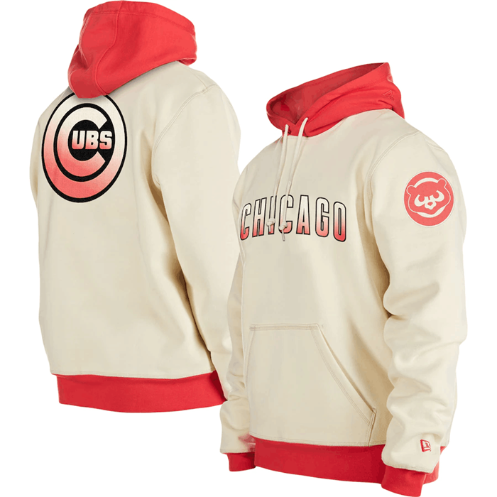 Men's Chicago Cubs White Color Pack Team Front & Back Pullover Hoodie